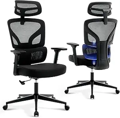 Ergonomic Mesh Office Chair with Lumbar Support & 3D Armrests
