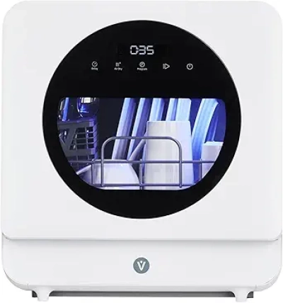 Portable Countertop Dishwasher - Compact Mini Washer, No Installation, 6 Programs