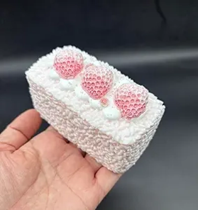 Frozen Butter Strawberry Rice Cake Squishy Toy - Soft Moldable