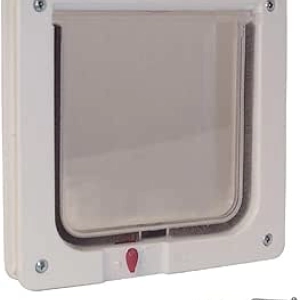 4-Way Locking Cat Door Flap - Indoor/Outdoor Pet Gate for Cats Up to 12 lbs