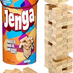 Hasbro Jenga Classic Wooden Blocks Stacking Game - Family Party Fun for Ages 6+