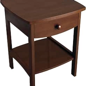 Winsome 22x18x18 Wood Curved End Table with Drawer - Brown (94918)