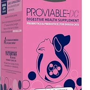 Nutramax Proviable Probiotics for Dogs & Cats - 80 Capsules Digestive Health