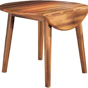 Rustic Round Drop Leaf Dining Table - 42" Small Space Solution Seats 4