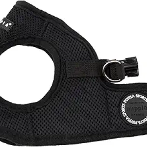 Puppia Soft Vest Dog Harness Large Black - Breathable Air-Mesh Design