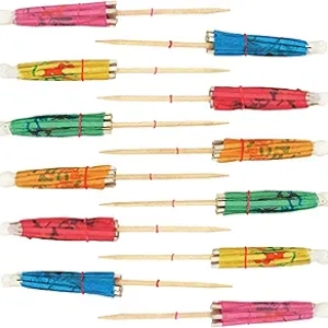 Tropical Umbrella Drink Picks - Set of 12 Mini Cocktail Umbrellas for Mai Tais & Daiquiris