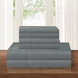 Elegant Comfort 1500 Microfiber Queen Bedding Set - Luxury Soft 6-Piece Sheet Set