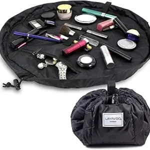 Lay-n-Go Cosmo Layflat Drawstring Cosmetic Bag - Travel Makeup Organizer
