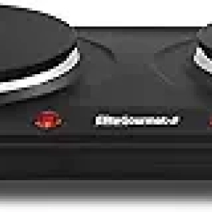 Elite Gourmet Double Cast Iron Electric Hot Plate 1500W | Portable Countertop Burner
