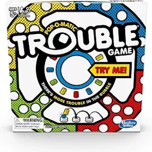 Hasbro Gaming Trouble Board Game for Kids 5+ | Classic Family Fun 2-4 Players
