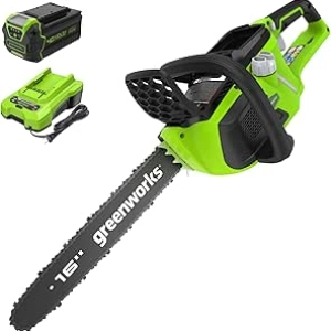Greenworks 40V 16" Brushless Cordless Chainsaw - 4.0Ah Battery & Charger