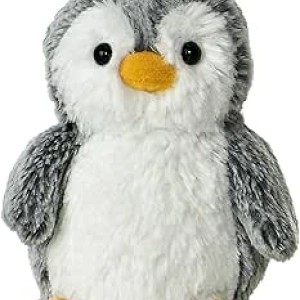 Aurora Playful Pompom Penguin Mini Stuffed Animal - 6 Inch Gray Plush Toy