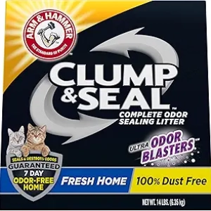 ARM & HAMMER Clump & Seal Cat Litter 14lb - Dust-Free, 7-Day Odor Control