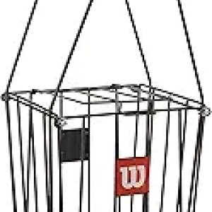 Wilson Tennis Ball Pick Up Basket - 75 Ball Capacity with Lockable Legs