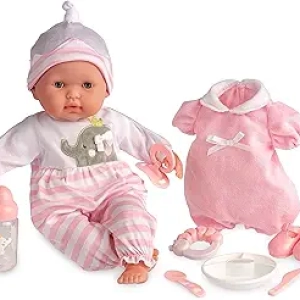 15" Realistic Soft Body Baby Doll with Open/Close Eyes - JC Toys Gift Set