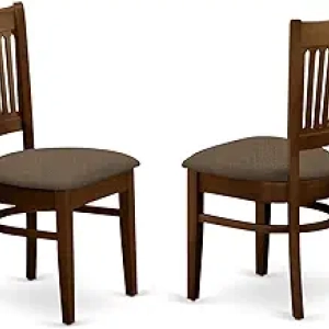 East West Furniture Vancouver Dining Chairs Set of 2 - Espresso Linen Fabric Kitchen Seating