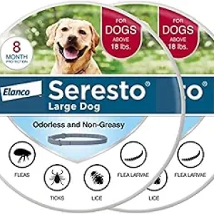 Seresto Large Dog Flea & Tick Collar 2-Pack | 8-Month Protection for Dogs Over 18 lbs