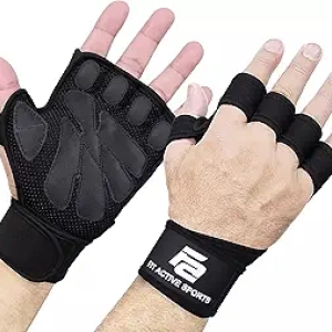 Weight Lifting Gloves with Wrist Wraps for Men & Women | Fit Active Sports