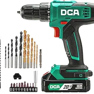 DCA 20V Cordless Drill Set - 354 In-lbs Torque, 2.0Ah Battery & 25-Piece Kit