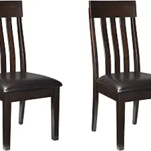 Signature Design by Ashley Haddigan Dark Brown Faux Leather Dining Chairs (Set of 2)