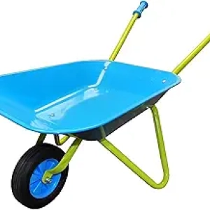 Kids Metal Wheelbarrow - Durable Child-Sized Garden Tool for Outdoor Play