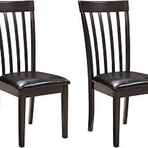Dark Brown Dining Room Chairs Set of 2 | Signature Design by Ashley Hammis Rake Back