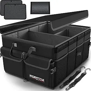 FORTEM 50L Trunk Organizer for SUV - Foldable Car Storage with Non-Slip Bottom