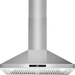 COSMO 30" Stainless Steel Wall Mount Range Hood - 380 CFM Ducted Ventilation with LED Lights