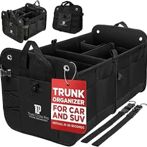 TRUNKCRATEPRO Trunk Organizer for Car & SUV - Heavy-Duty Collapsible Storage with Securing Straps
