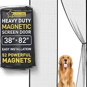 Magnetic Screen Door 38x82 - Auto-Sealing with 52 Magnets, Pet & Kid Friendly