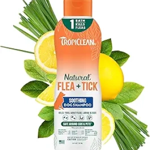 TropiClean Natural Flea and Tick Shampoo for Dogs - 20oz