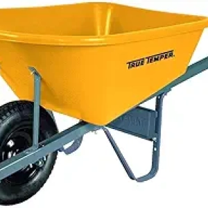 6 Cubic Foot Poly Wheelbarrow | True Temper Total Control | Rust-Free