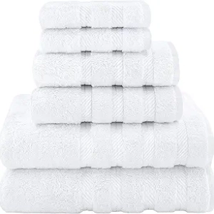 Turkish Luxury 6 Piece Towel Set - 600 GSM 100% Cotton Bath Towels