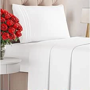 Twin Size Sheet Set - Soft Microfiber Sheets with Deep Pockets | Cooling & Breathable