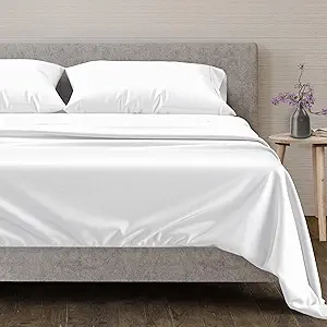 Mayfair Linen 600 Thread Count Egyptian Cotton Queen Sheets Set - Luxury Sateen Weave