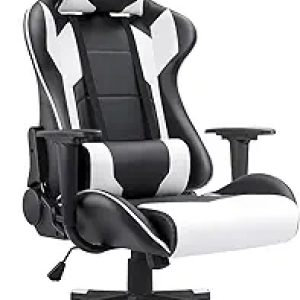 Homall White Gaming Chair - Ergonomic High Back Office Chair with Lumbar Support