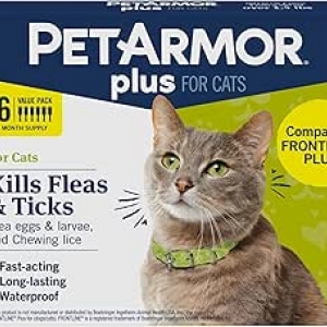 PetArmor Plus Flea and Tick Prevention for Cats | 6-Month Supply | Waterproof Topical
