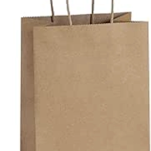 100 Pcs Small Kraft Paper Gift Bags 5.25x3x8 with Handles - Eco-Friendly Brown Paper Sacks