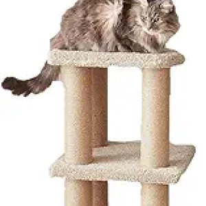 Amazon Basics Large Cat Tree Tower - 45.9" Multi-Level Climbing Activity Center with Scratching Posts