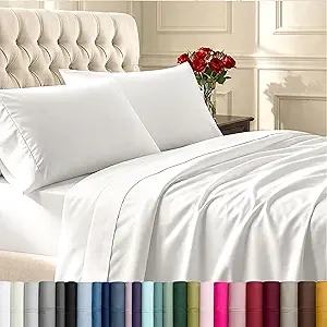 Premium 100% Cotton Queen Sheet Set - 400 Thread Count Sateen Weave | California Design Den