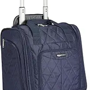 Amazon Basics Underseat Carry On Luggage with Wheels - 14" Navy Rolling Travel Bag