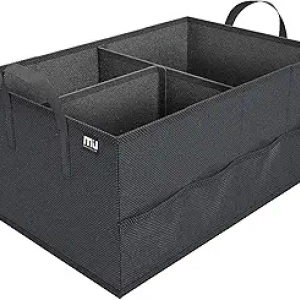 MIU COLOR 52L Collapsible Car Trunk Organizer with Non-Slip Velcro Bottom & Removable Dividers