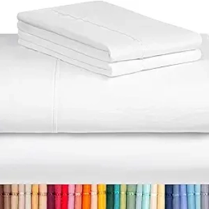 LuxClub 4 PC Queen Sheet Set - Cooling Microfiber Sheets Deep Pocket