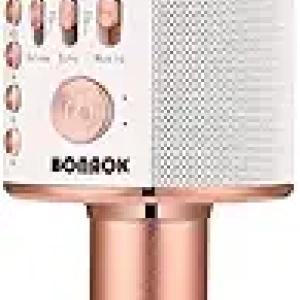 BONAOK Wireless Bluetooth Karaoke Microphone - Portable 3-in-1 Speaker for Home Parties