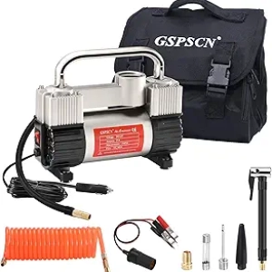 GSPSCN 6X Faster 150PSI Portable 12V Air Compressor - Heavy Duty Double Cylinder Tire Inflator