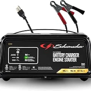 Schumacher 6A Car Battery Charger & 50A Engine Starter - 4-in-1 Smart Charger for 12V Batteries