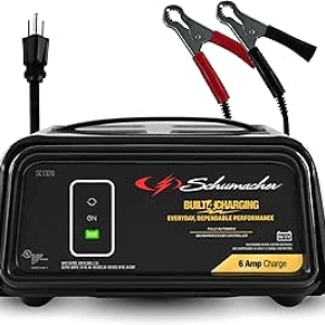 Schumacher 6A Battery Charger & Maintainer - 3-in-1 for 6V/12V Cars, Trucks & Marine