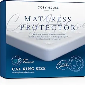 Luxury Bamboo Mattress Protector California King - Waterproof & Ultra Soft