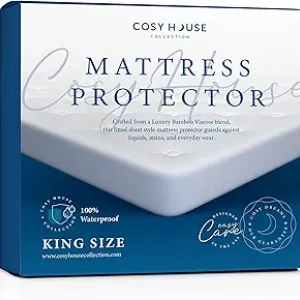 Bamboo Viscose Waterproof Mattress Protector King - Soft, Cool & Quiet