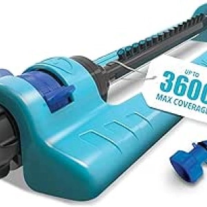 Aqua Joe Oscillating Sprinkler | 3600 Sq Ft Coverage, 70ft Spray Distance
